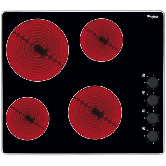 Whirlpool 60cm Electric 4 Zone Rotary Control Ceramic Hob