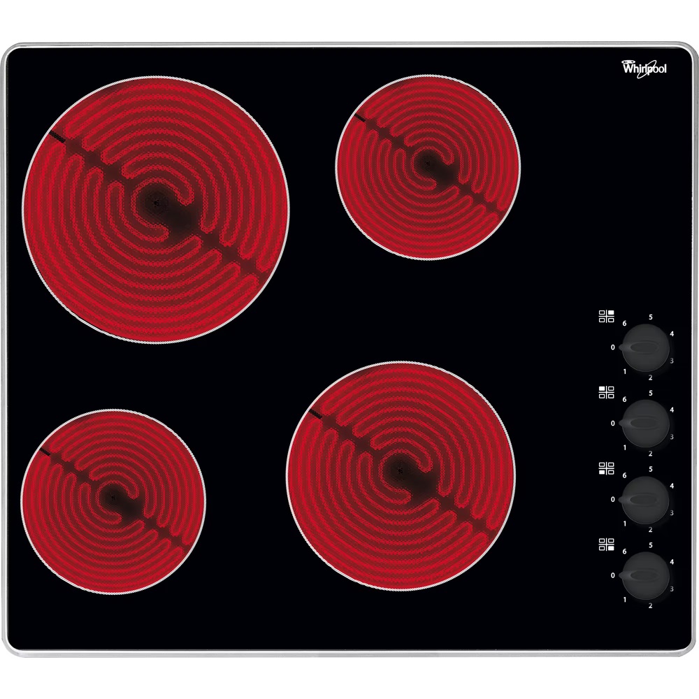 Whirlpool 60cm Electric 4 Zone Rotary Control Ceramic Hob