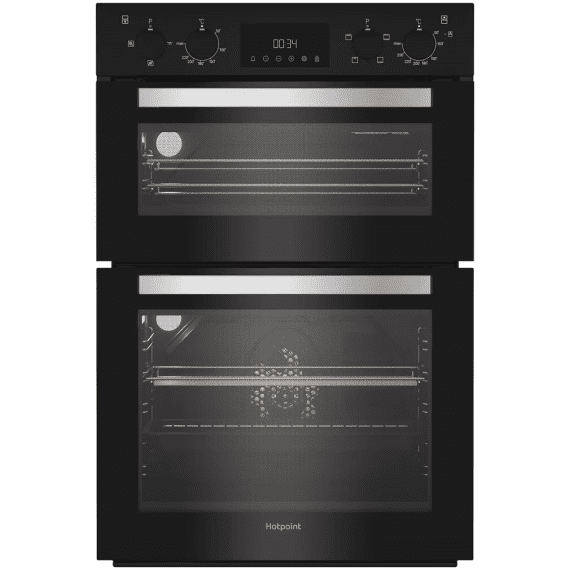 Hotpoint Built In Electric Fan Double Oven - Black
