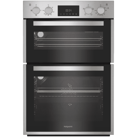 Hotpoint Built In Electric Fan Double Oven - Stainless Steel