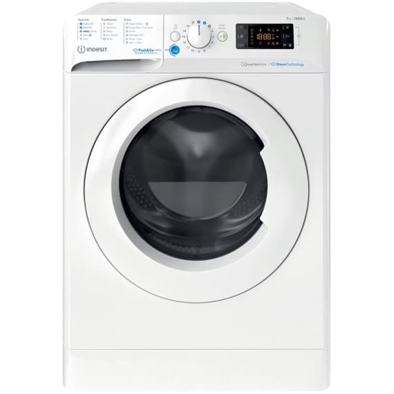 Indesit Push&Go Steam WASHING MACHINE 7KG - White