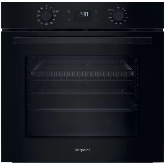 Hotpoint Class 2 Single Fan Oven - Diamond (Steam) Cleaning - Multifunction 8 - 71L With 2 Dial, Digital Display Timer