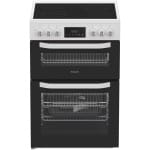 Hotpoint HTE6VDCW 60cm Electric Twin Cooker with Multiflow - White