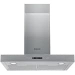 Hotpoint 60CM T-Box Hood - Button Control - Stainless Steel With Dishwashable Aluminium Grease Filter - 31 / 60 Db
