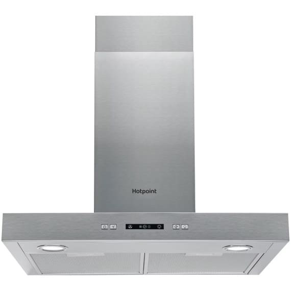Hotpoint 60CM T-Box Hood - Button Control - Stainless Steel With Dishwashable Aluminium Grease Filter - 31 / 60 Db