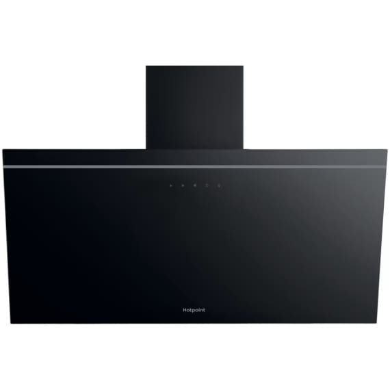 Hotpoint 80CM Vertical Hood - Touch Control - Black With Dishwashable Aluminium Grease Filter - 52 / 65 Db