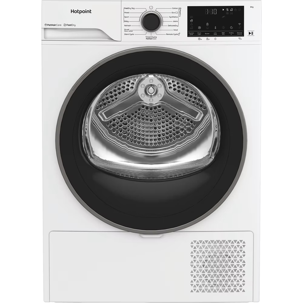 Hotpoint Fabric Care 8KG - 60cm Heat Pump Tumble Dryer with HomeWhiz