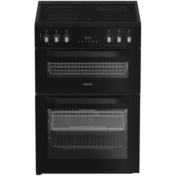 Hotpoint HDE6VDCASB1 60cm Electric Double Cooker with Air Fry - Black