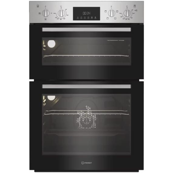 Indesit Built In Electric Fan Oven 69L / 36L - Black