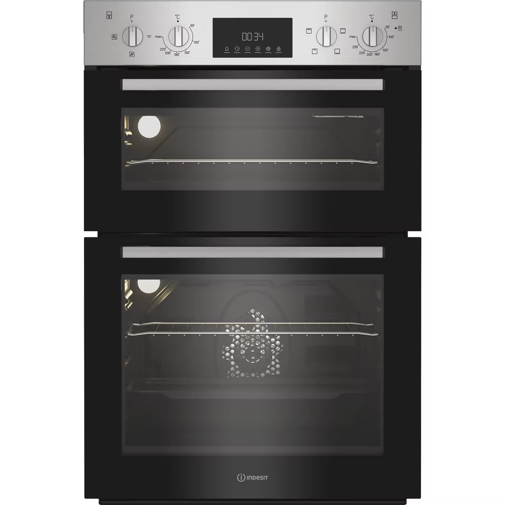 Indesit Built In Electric Fan Oven 69L / 36L - Black