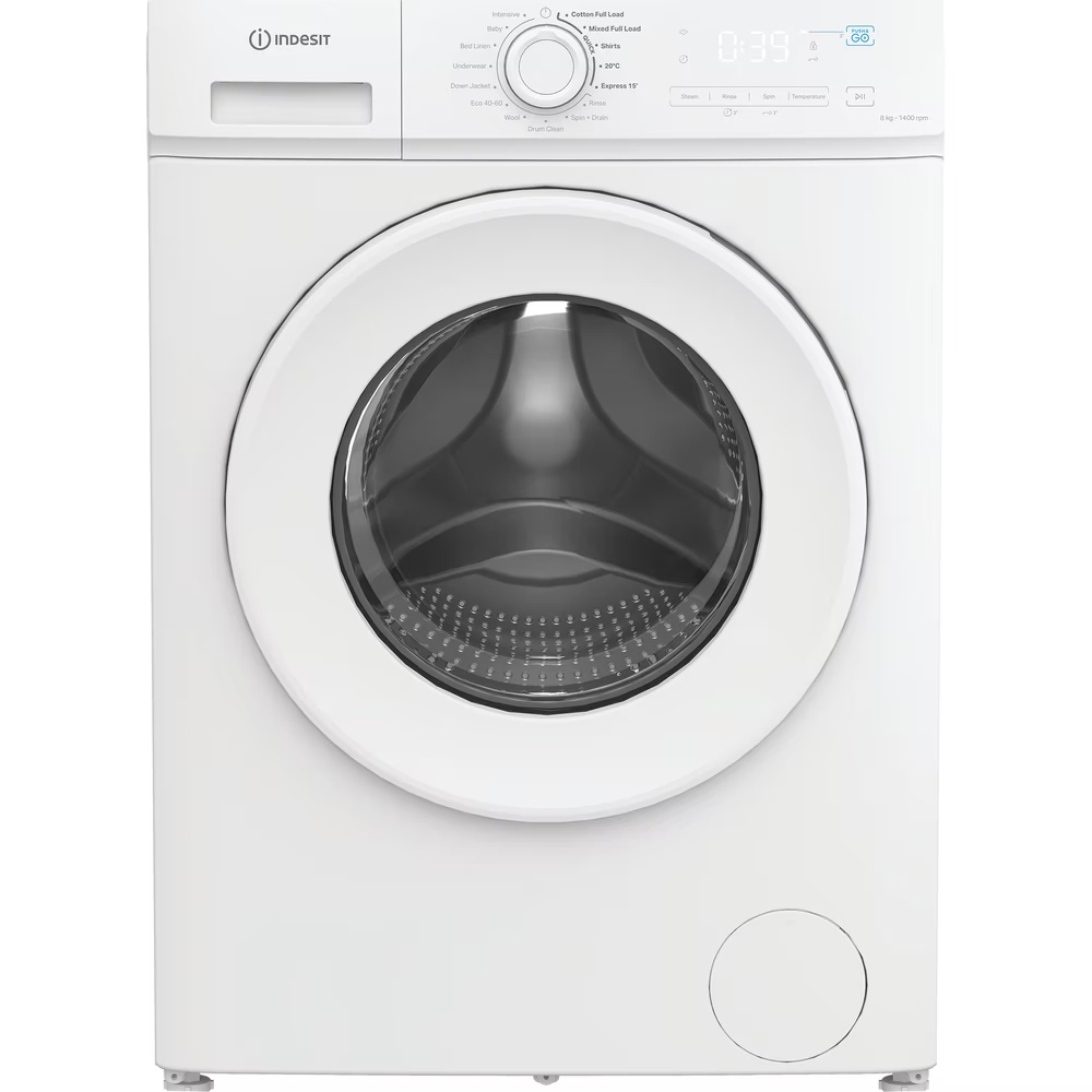 Indesit Push&Go 8kg Washing Machine with Steam Technology - White