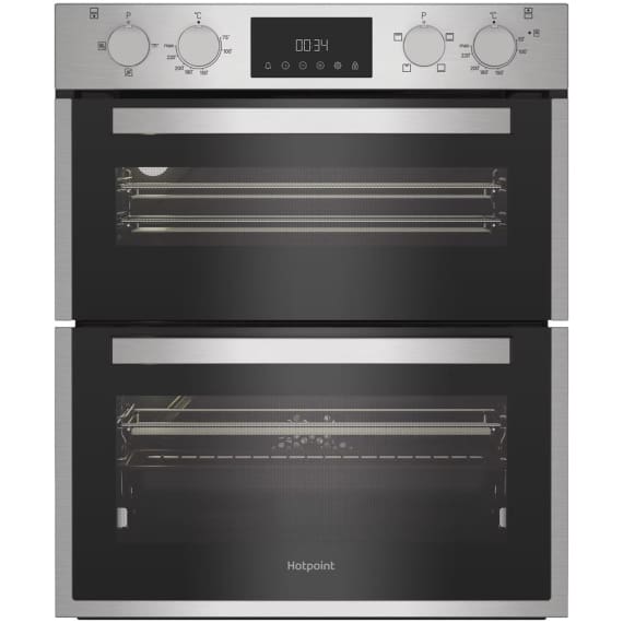 Hotpoint Built Under Electric Fan Oven 48L / 38L - Stainless Steel with Telescopic Shelf