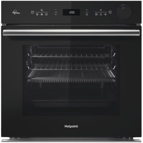 Hotpoint Class 4 Electric Single With Steam/Airfry Oven - Catalytic Liners - Multifunction 8 - 73L With Touch Control And A+ Energy In Black