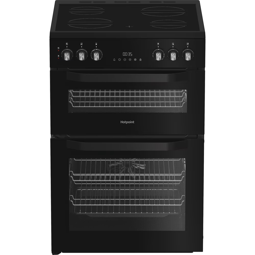 Hotpoint HDE6VDC2B1 60cm Electric Double Cooker with Multiflow - Black