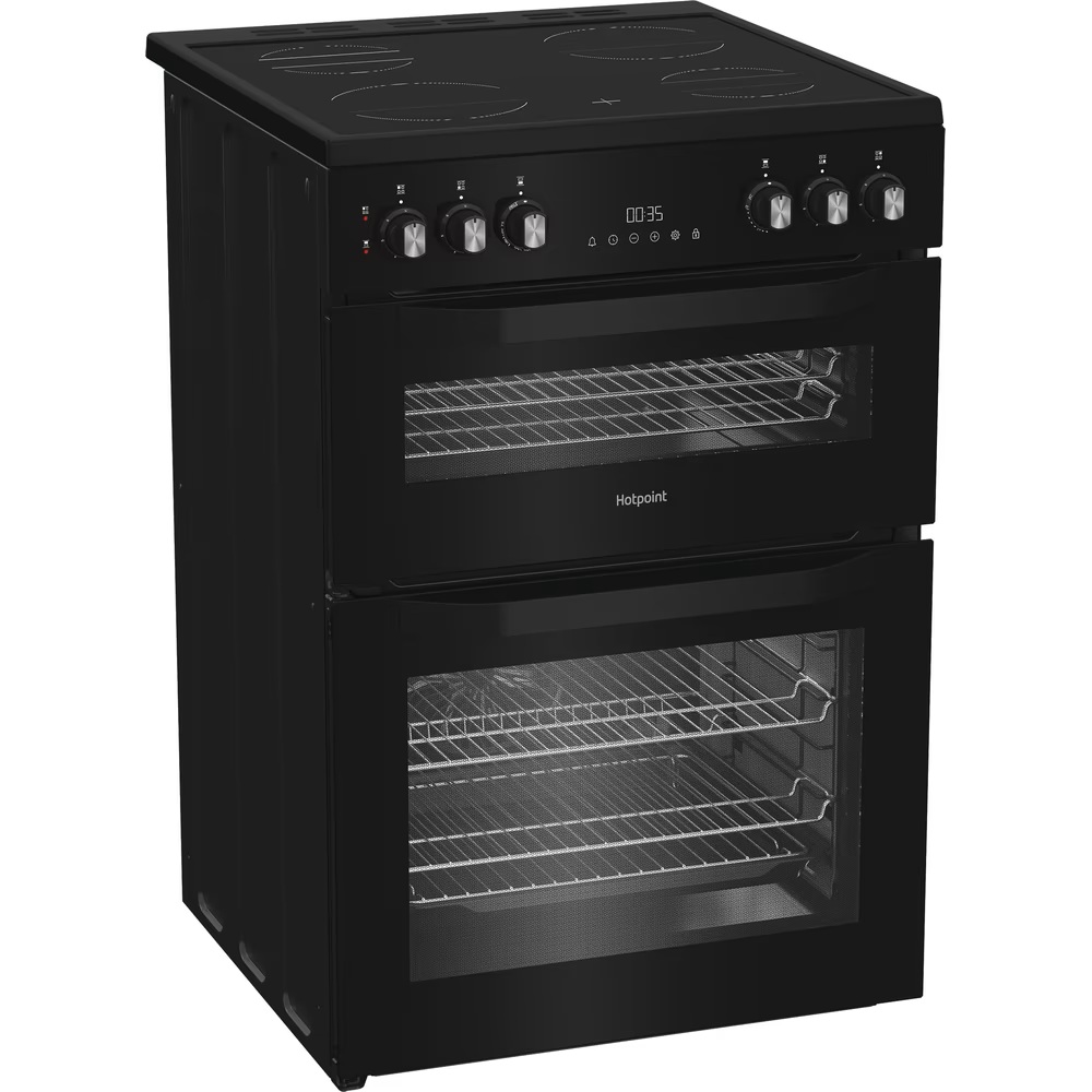 Hotpoint HDE6VDC2B1 60cm Electric Double Cooker with Multiflow - Black - Image 3